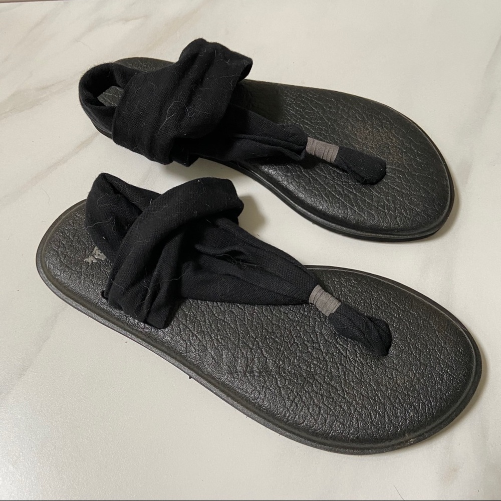 Sanuk Yoga Sling Sandal Black Women Size 7